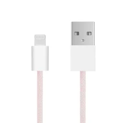 Linocell Kabler Og Adaptere|Lightning|Flettet USB-A- til Lightning-kabel Rosa 0,5 m