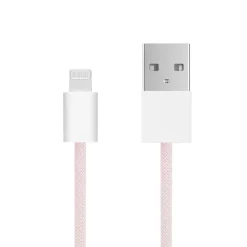 Linocell Kabler Og Adaptere|Lightning|Flettet USB-A- til Lightning-kabel Rosa 0,5 m