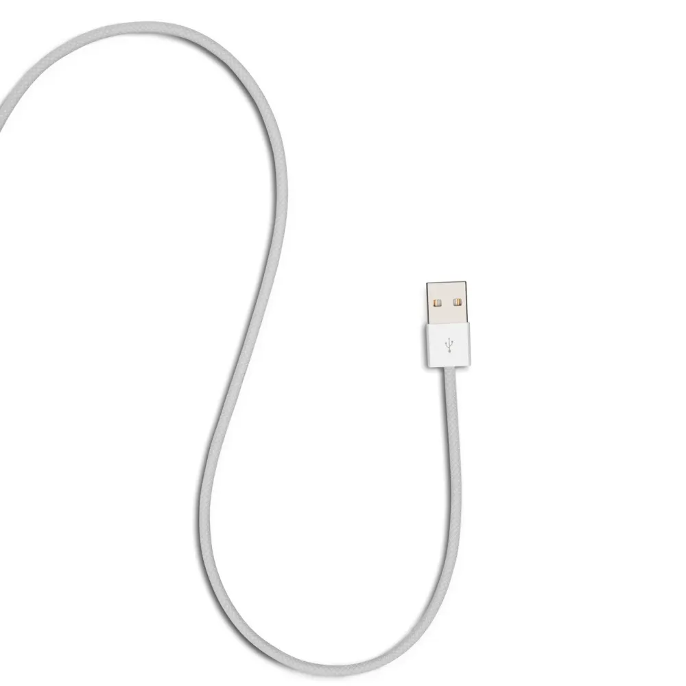 Linocell Kabler Og Adaptere|Lightning|Flettet USB-A- til Lightning-kabel Hvit 1 m