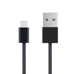 Linocell Kabler Og Adaptere|Lightning|Flettet USB-A- til Lightning-kabel Svart 2 m