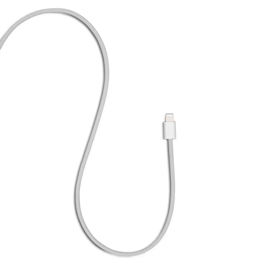Linocell Kabler Og Adaptere|Lightning|Flettet USB-A- til Lightning-kabel Hvit 0,5