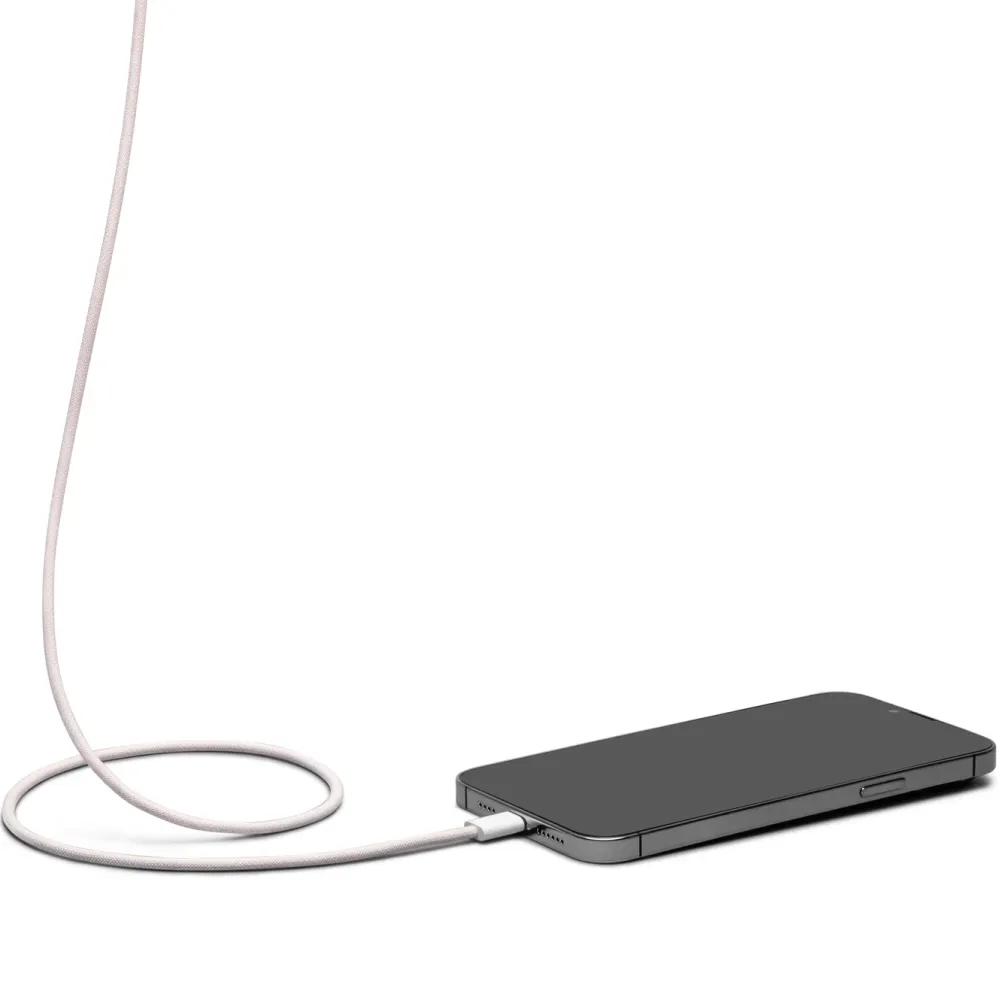 Linocell Kabler Og Adaptere|Lightning|Flettet USB-A- til Lightning-kabel Rosa 1 m