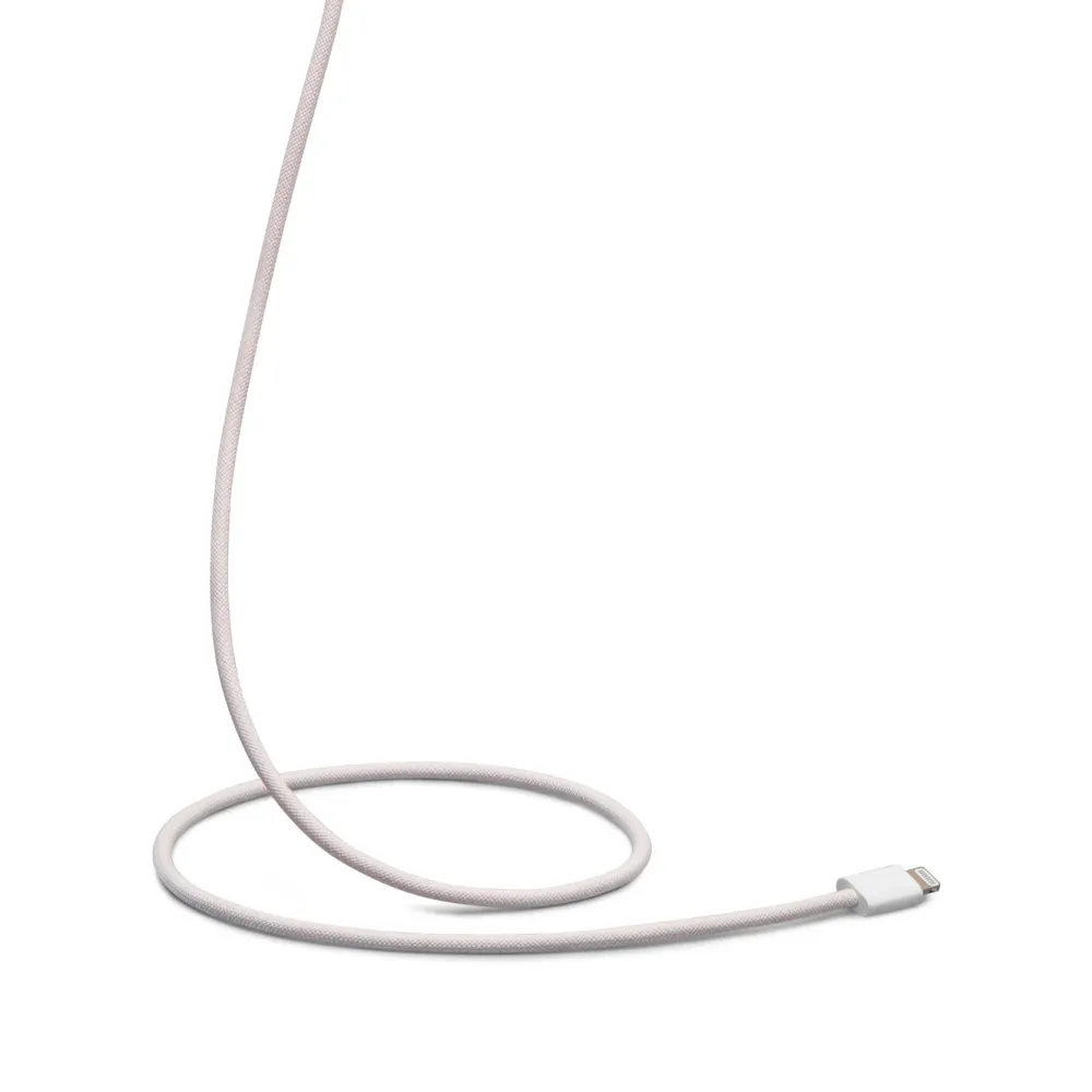 Linocell Kabler Og Adaptere|Lightning|Flettet USB-A- til Lightning-kabel Rosa 1 m