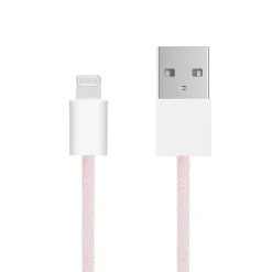 Linocell Kabler Og Adaptere|Lightning|Flettet USB-A- til Lightning-kabel Rosa 2 m