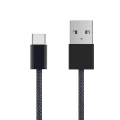 Linocell Kabler Og Adaptere|Usb-C Kabler|Flettet USB-A- til USB-C-kabel Svart 0,5 m