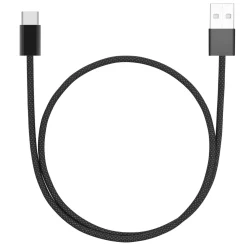 Linocell Kabler Og Adaptere|Usb-C Kabler|Flettet USB-A- til USB-C-kabel Svart 0,5 m