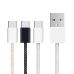 Linocell Kabler Og Adaptere|Usb-C Kabler|Flettet USB-A- til USB-C-kabel Svart 0,5 m