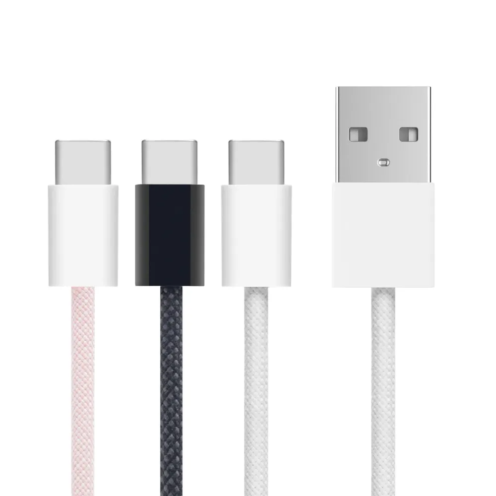 Linocell Kabler Og Adaptere|Usb-C Kabler|Flettet USB-A- til USB-C-kabel Svart 2 m
