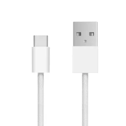 Linocell Kabler Og Adaptere|Usb-C Kabler|Flettet USB-A- til USB-C-kabel Hvit 0,5 m