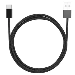 Linocell Kabler Og Adaptere|Usb-C Kabler|Flettet USB-A- til USB-C-kabel Svart 1 m