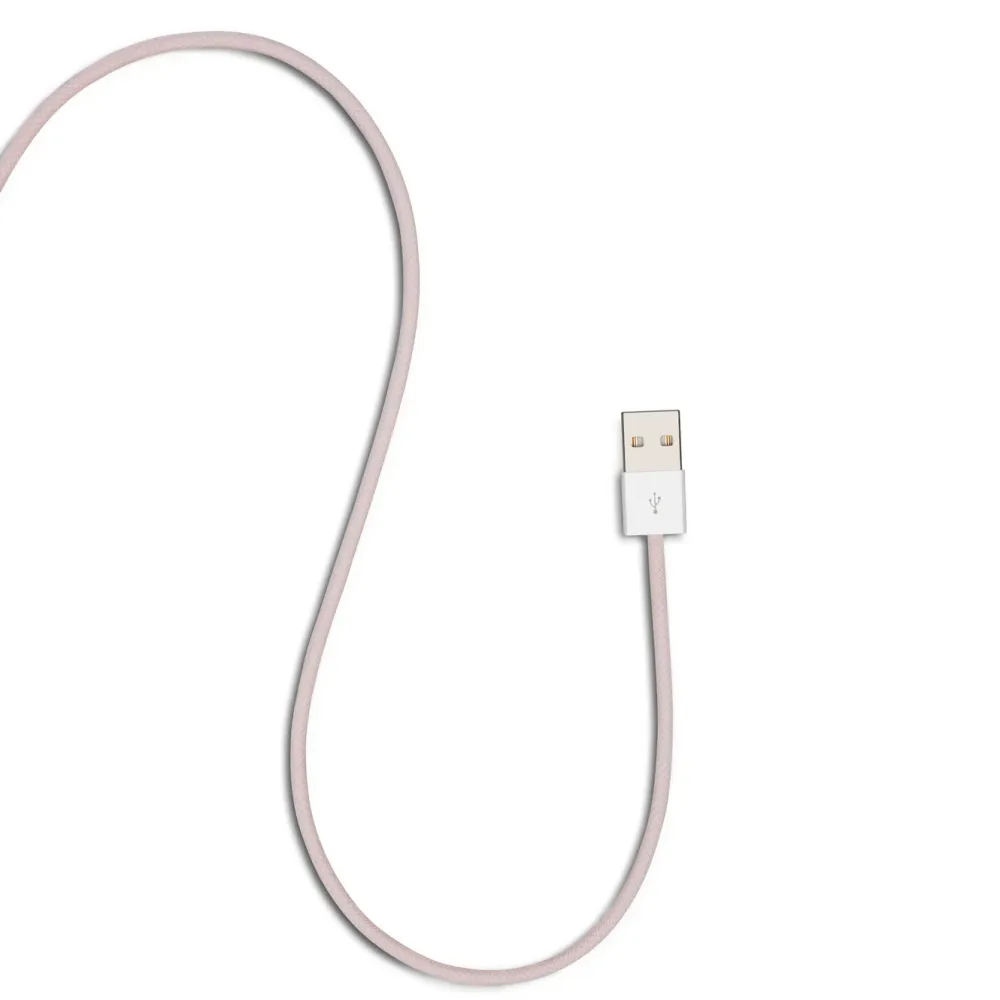 Linocell Kabler Og Adaptere|Usb-C Kabler|Flettet USB-A- til USB-C-kabel Rosa 0,5 m