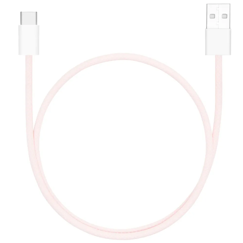 Linocell Kabler Og Adaptere|Usb-C Kabler|Flettet USB-A- til USB-C-kabel Rosa 0,5 m