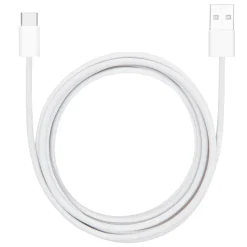 Linocell Kabler Og Adaptere|Usb-C Kabler|Flettet USB-A- til USB-C-kabel Hvit 2 m
