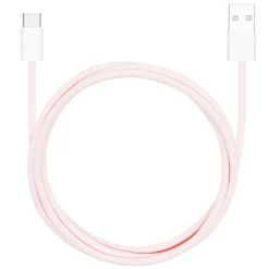 Linocell Kabler Og Adaptere|Usb-C Kabler|Flettet USB-A- til USB-C-kabel Rosa 1 m