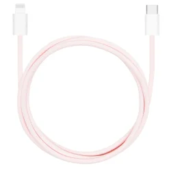 Linocell Usb|Usb-C Kabler|Flettet USB-C- til Lightning-kabel Rosa 1 m
