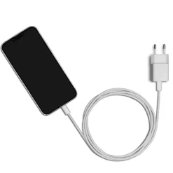 Linocell Kabler Og Adaptere|Usb|Flettet USB-C- til Lightning-kabel Hvit 0,5 m