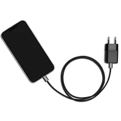 Linocell Kabler Og Adaptere|Lightning|Flettet USB-C- til Lightning-kabel Svart 1 m