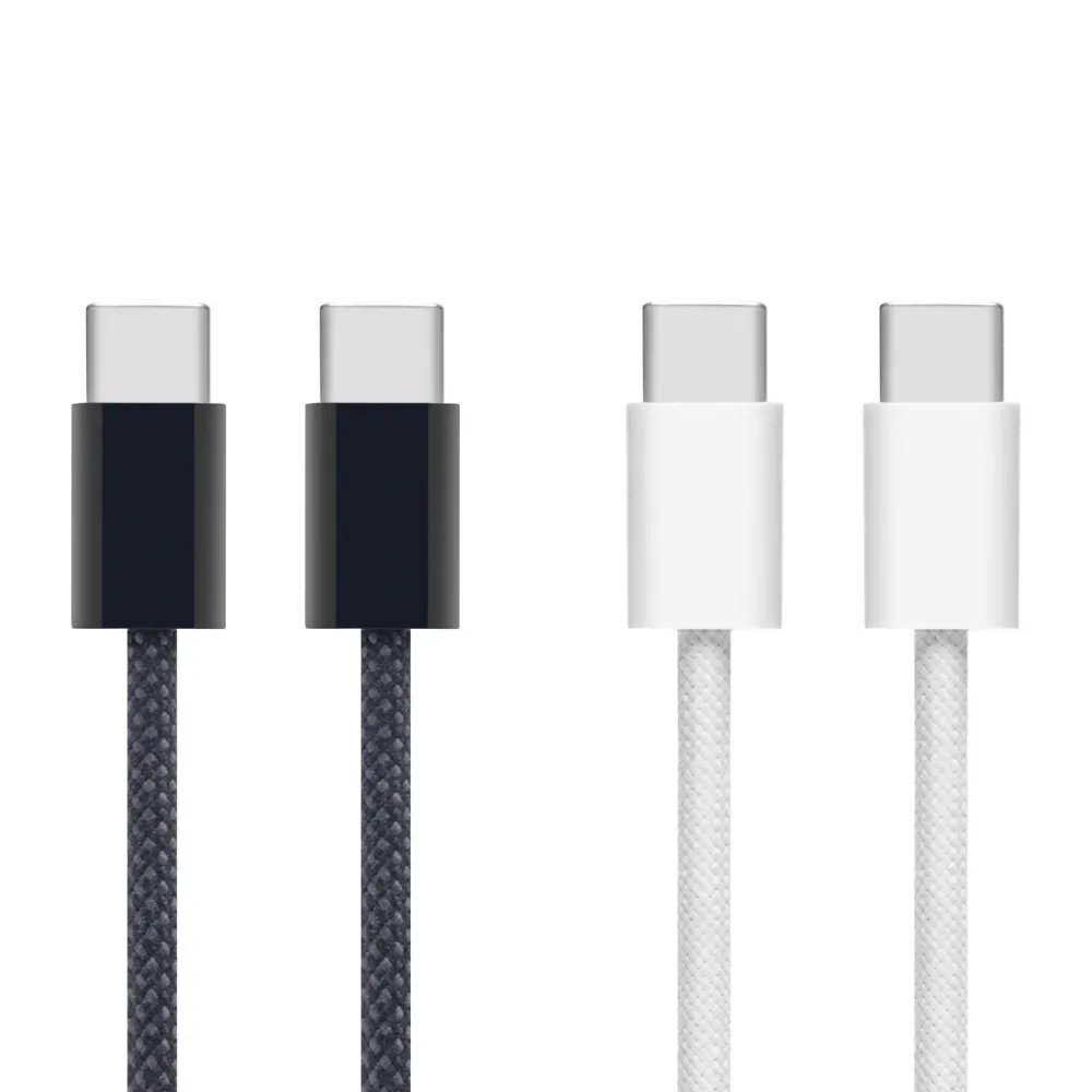 Linocell Kabler Og Adaptere|Iphone-Tilbehør|Flettet USB-C- til USB-C-kabel 240W Svart 2 m