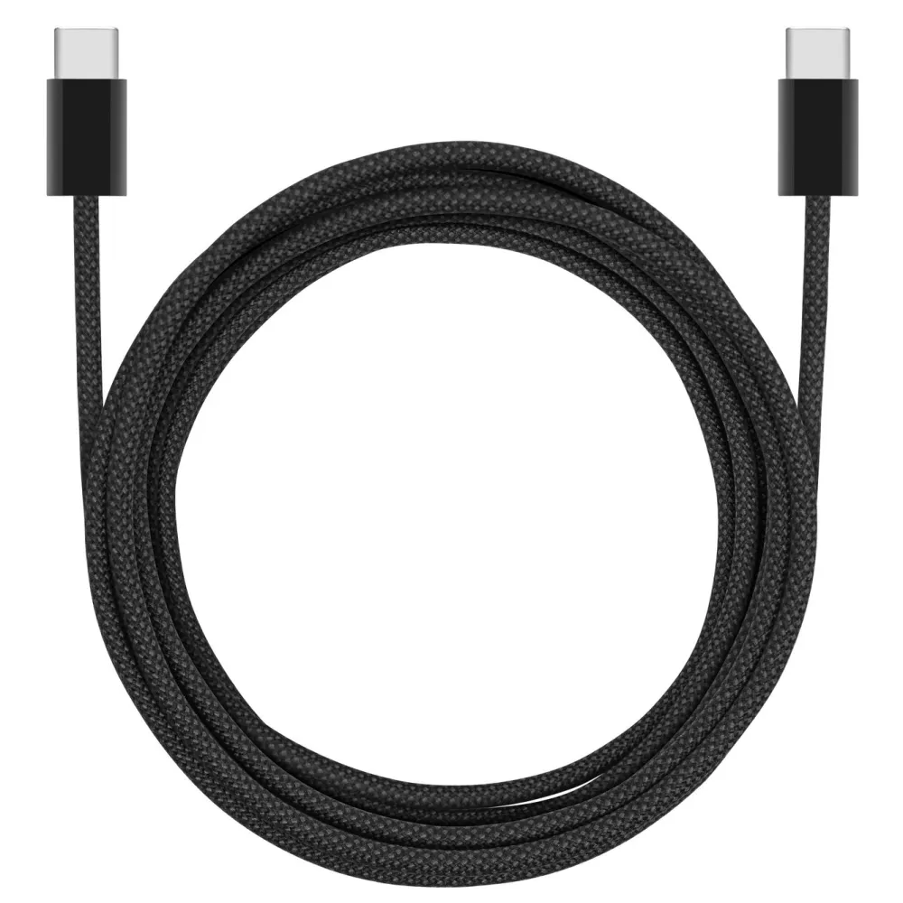 Linocell Kabler Og Adaptere|Iphone-Tilbehør|Flettet USB-C- til USB-C-kabel 240W Svart 2 m