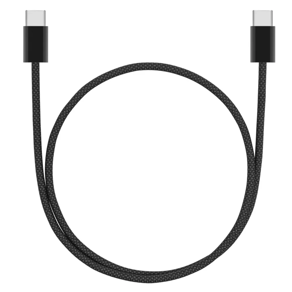 Linocell Kabler Og Adaptere|Iphone-Tilbehør|Flettet USB-C- til USB-C-kabel 60W Svart 0,5 m