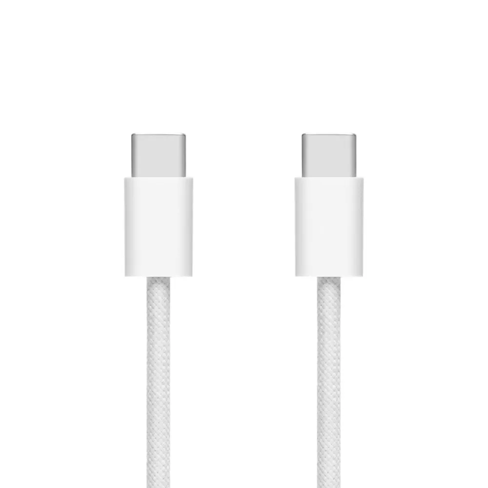 Linocell Kabler Og Adaptere|Lightning|Flettet USB-C- til USB-C-kabel 60W Hvit 2 m