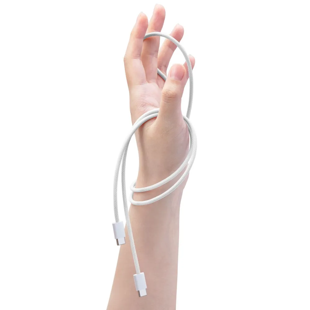 Linocell Kabler Og Adaptere|Lightning|Flettet USB-C- til USB-C-kabel 60W Hvit 2 m
