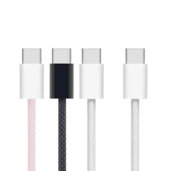 Linocell Kabler Og Adaptere|Lightning|Flettet USB-C- til USB-C-kabel 60W Hvit 2 m