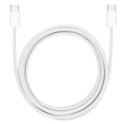Linocell Kabler Og Adaptere|Lightning|Flettet USB-C- til USB-C-kabel 60W Hvit 2 m