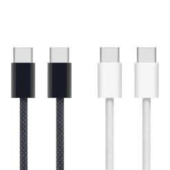 Linocell Kabler Og Adaptere|Lightning|Flettet USB-C- til USB-C-kabel 240W Hvit 1m