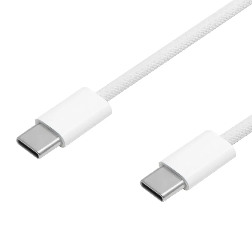 Linocell Kabler Og Adaptere|Lightning|Flettet USB-C- til USB-C-kabel 240W Hvit 1m