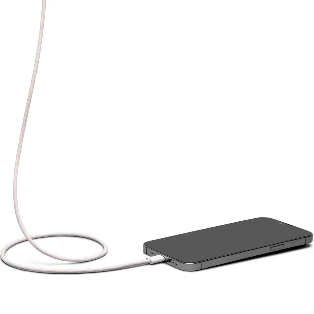 Linocell Kabler Og Adaptere|Lightning|Flettet USB-C- til USB-C-kabel 60W Rosa 2 m