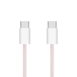 Linocell Kabler Og Adaptere|Usb-C Kabler|Flettet USB-C- til USB-C-kabel 60W Rosa 1 m
