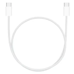Linocell Kabler Og Adaptere|Usb-C Kabler|Flettet USB-C- til USB-C-kabel 60W Hvit 0,5 m