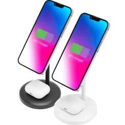 Linocell Hjemmekontor|Mobiltelefonladere|2-i-1-ladestasjon for trådløs lading