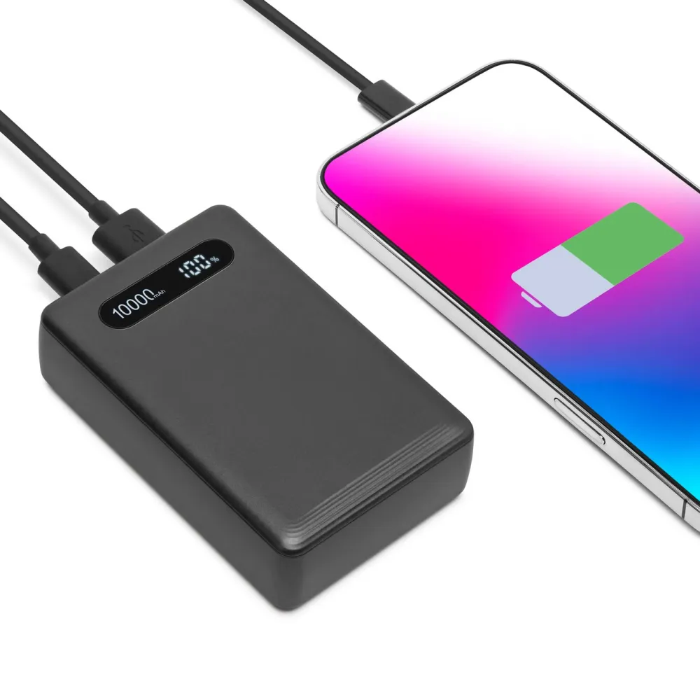 Linocell Kabler Og Adaptere|Iphone-Tilbehør|Powerbank 10000 mAh med 20W lading Svart