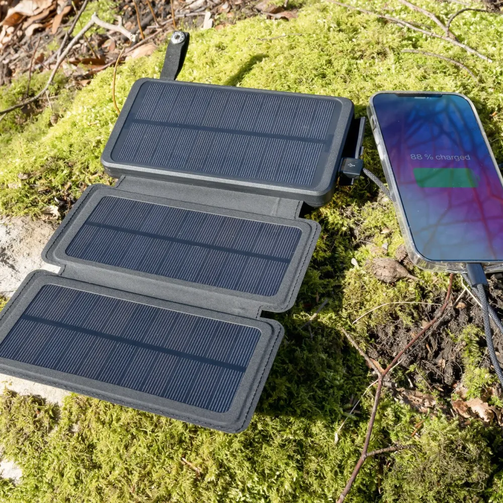 Linocell Powerbank|Mobiltelefonladere|Powerbank med solcellelading 16 000 mAh