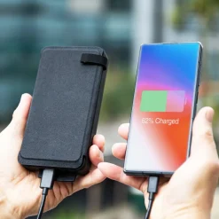 Linocell Powerbank|Mobiltelefonladere|Powerbank med solcellelading 20 W 8000 mAh
