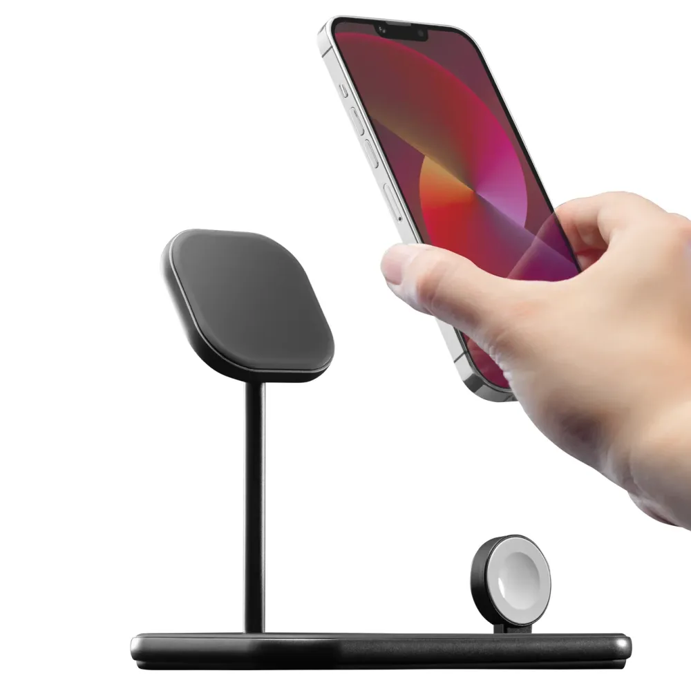 Linocell Premium Iphone-Tilbehør|Hjemmekontor|3-i-1-ladestasjon med MagSafe-kompabilitet