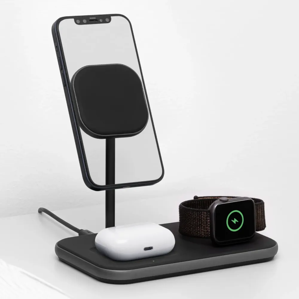 Linocell Premium Iphone-Tilbehør|Hjemmekontor|3-i-1-ladestasjon med MagSafe-kompabilitet