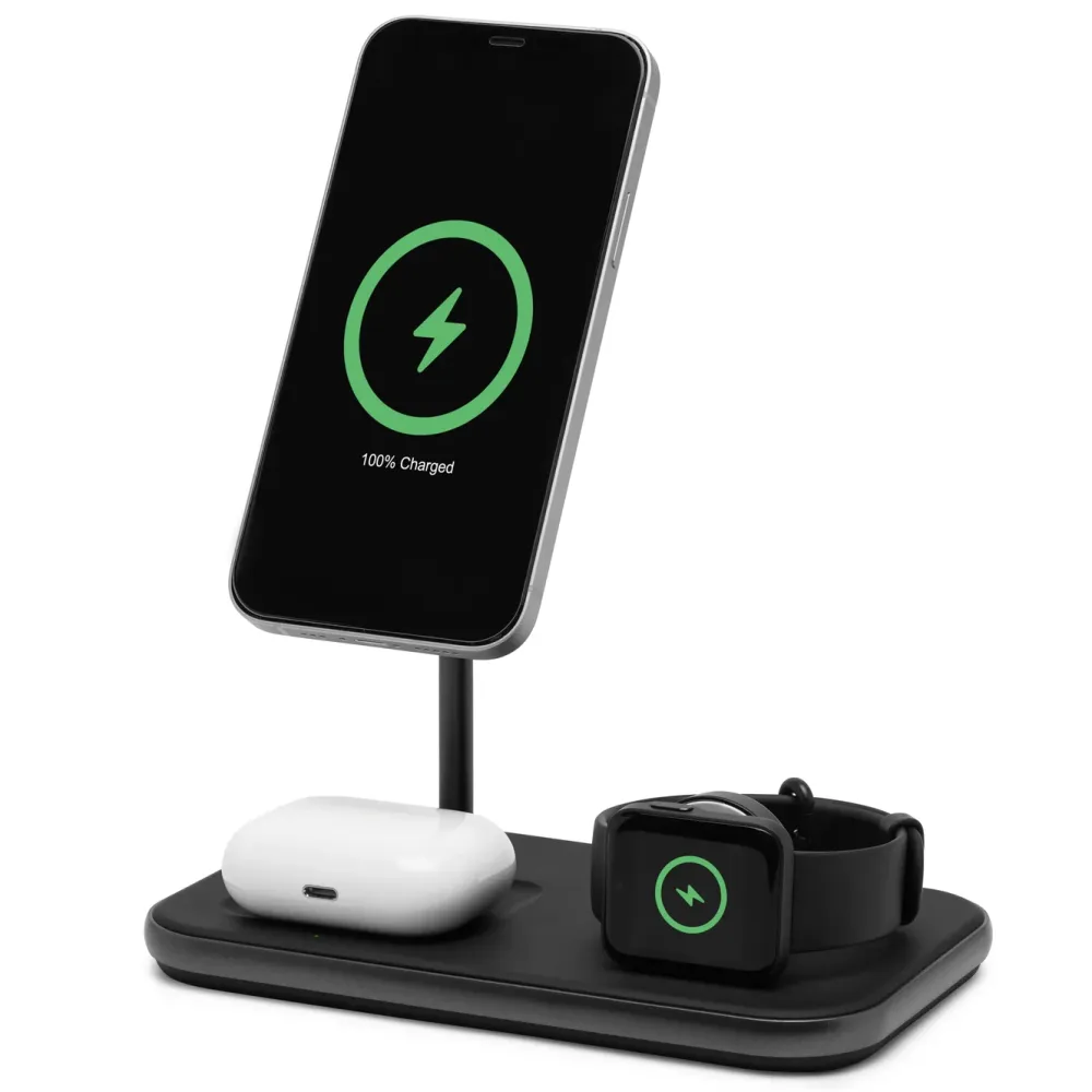 Linocell Premium Iphone-Tilbehør|Hjemmekontor|3-i-1-ladestasjon med MagSafe-kompabilitet