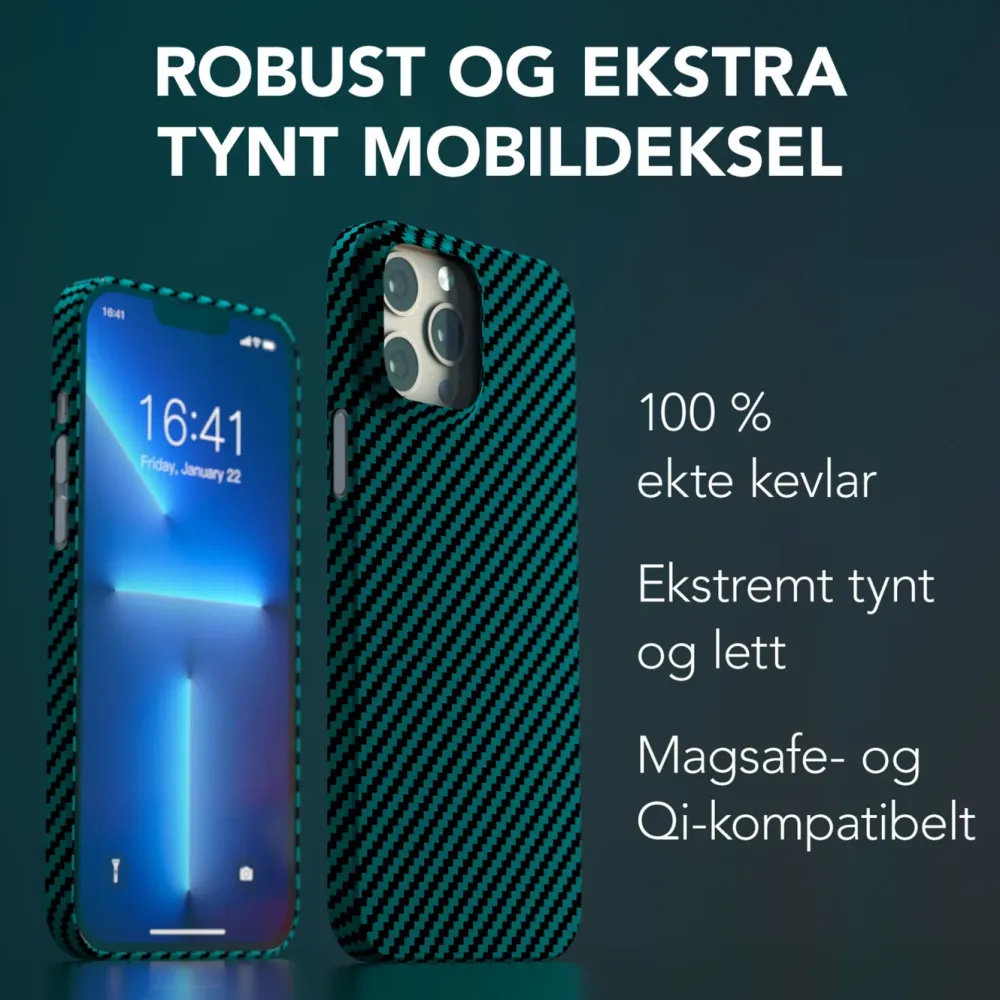 Linocell Premium Kevlar Iphone-Tilbehør|Robust deksel for iPhone 13 Pro Max