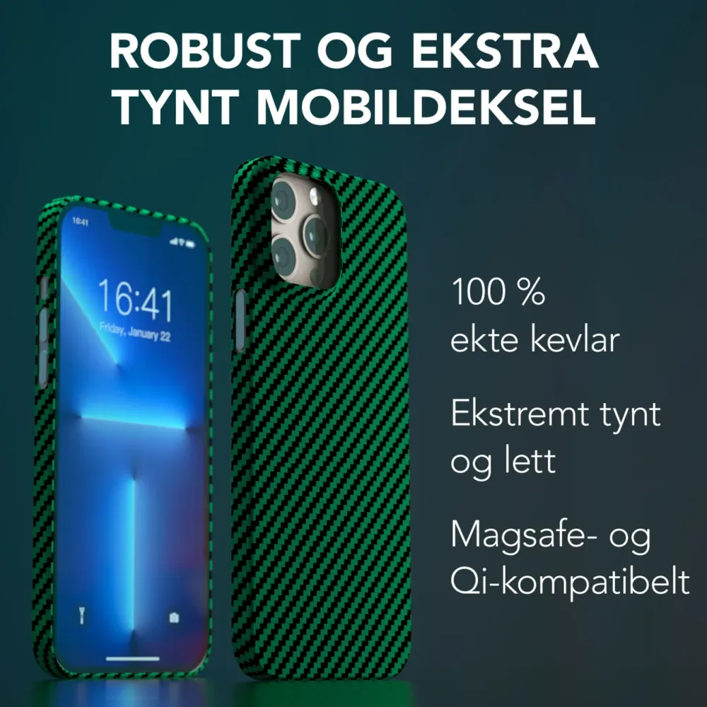 Linocell Premium Kevlar Iphone-Tilbehør|Robust deksel for iPhone 13 Pro Max
