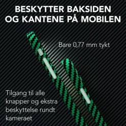 Linocell Premium Kevlar Iphone-Tilbehør|Robust deksel for iPhone 12 og 12 Pro Grønn