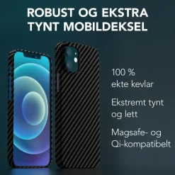 Linocell Premium Kevlar Iphone-Tilbehør|Robust deksel for iPhone 12 Mini