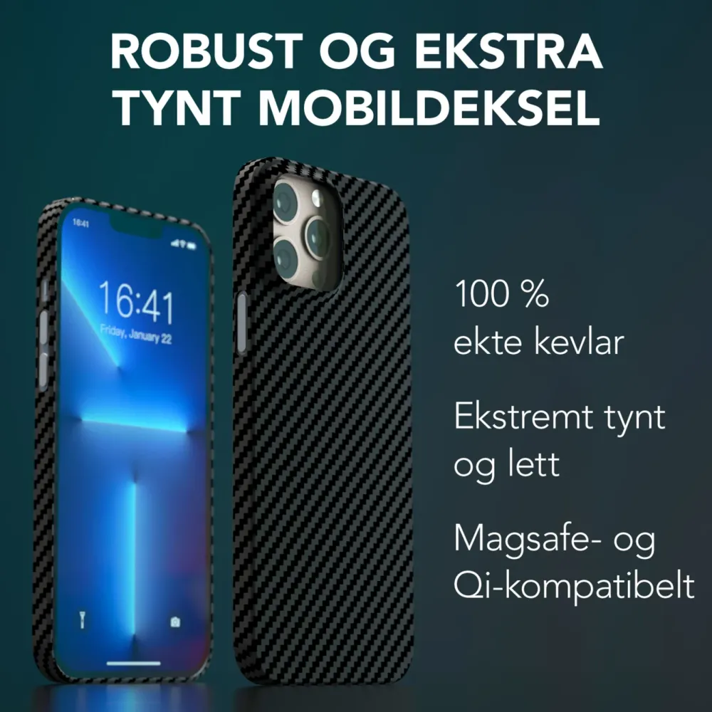 Linocell Premium Kevlar Iphone-Tilbehør|Robust deksel for iPhone 13 Pro Max