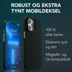 Linocell Premium Kevlar Iphone-Tilbehør|Robust deksel for iPhone 13 Pro