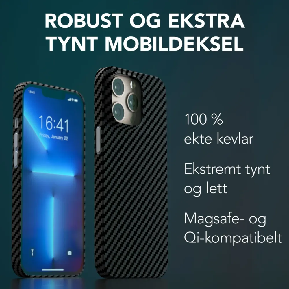 Linocell Premium Kevlar Iphone-Tilbehør|Robust deksel for iPhone 13 Pro