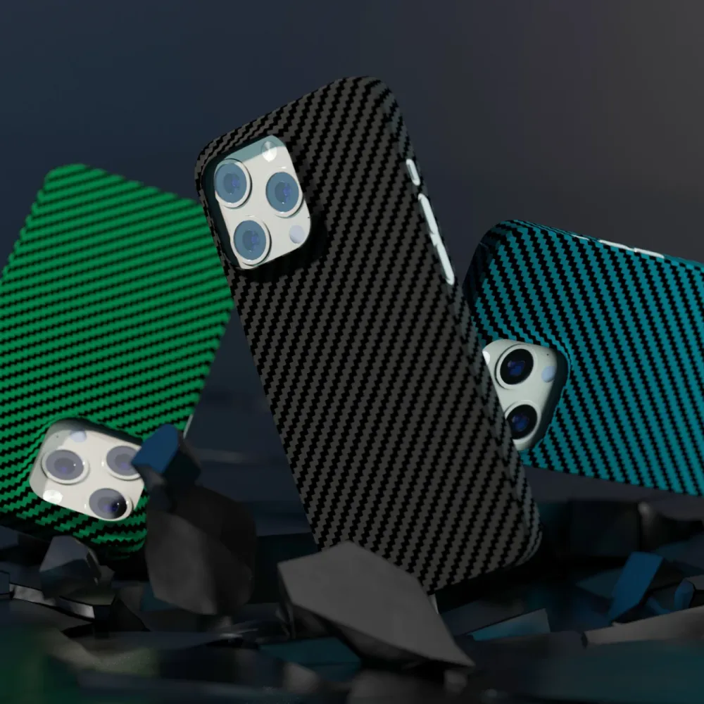 Linocell Premium Kevlar Iphone-Tilbehør|Robust deksel for iPhone 13 Pro