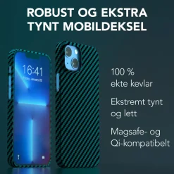 Linocell Premium Kevlar Iphone-Tilbehør|Robust deksel for iPhone 13 Mini