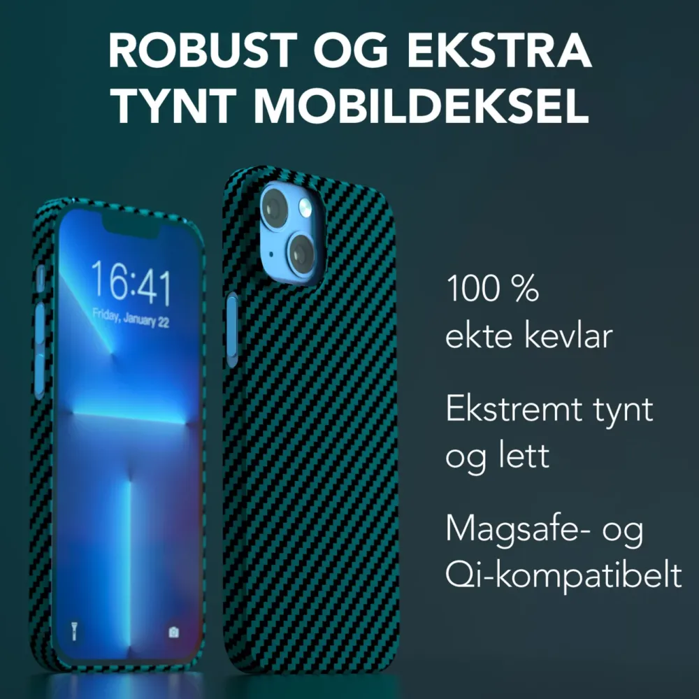 Linocell Premium Kevlar Iphone-Tilbehør|Robust deksel for iPhone 13 Mini